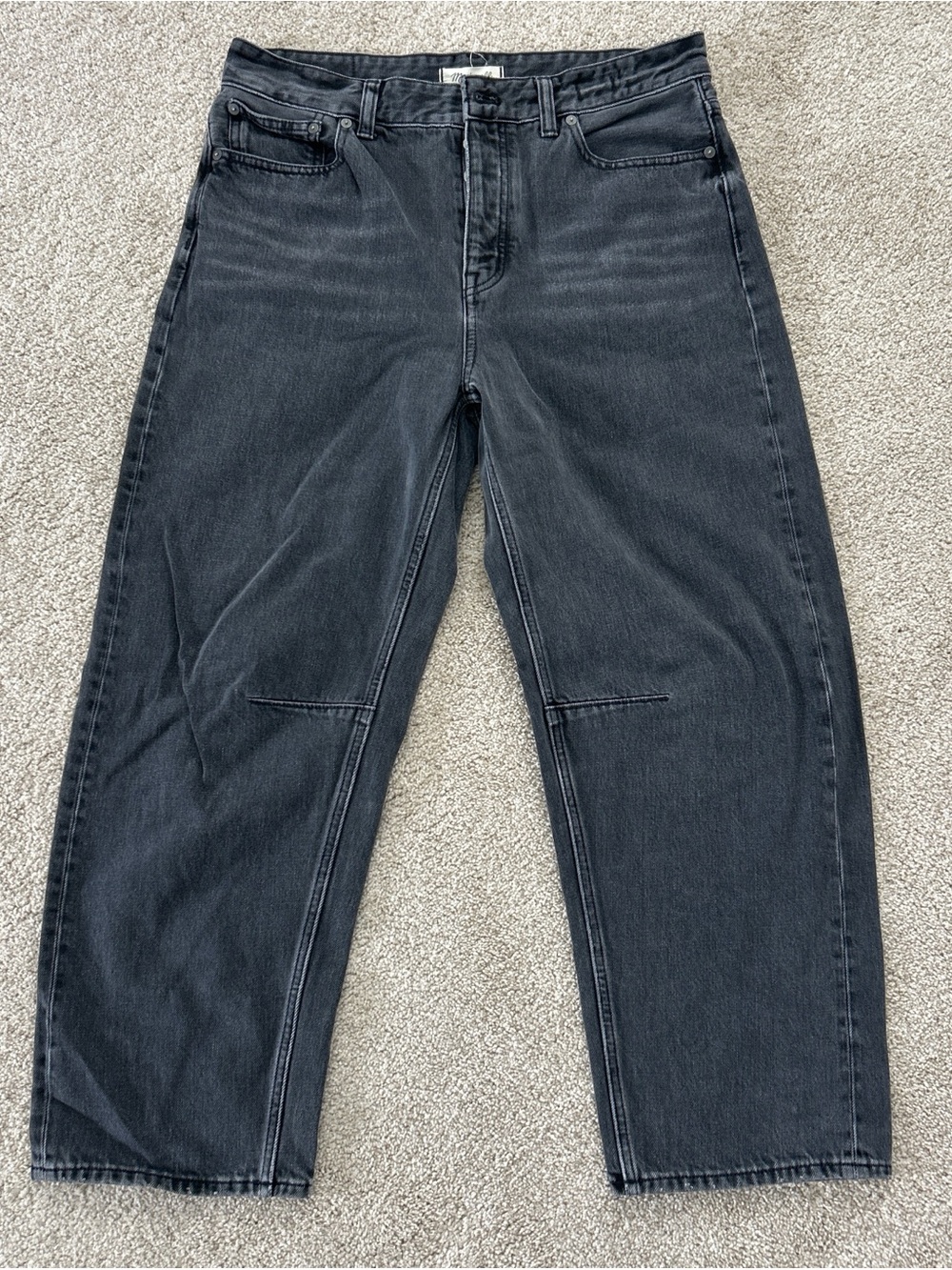 Madewell Darted Barrel jean.